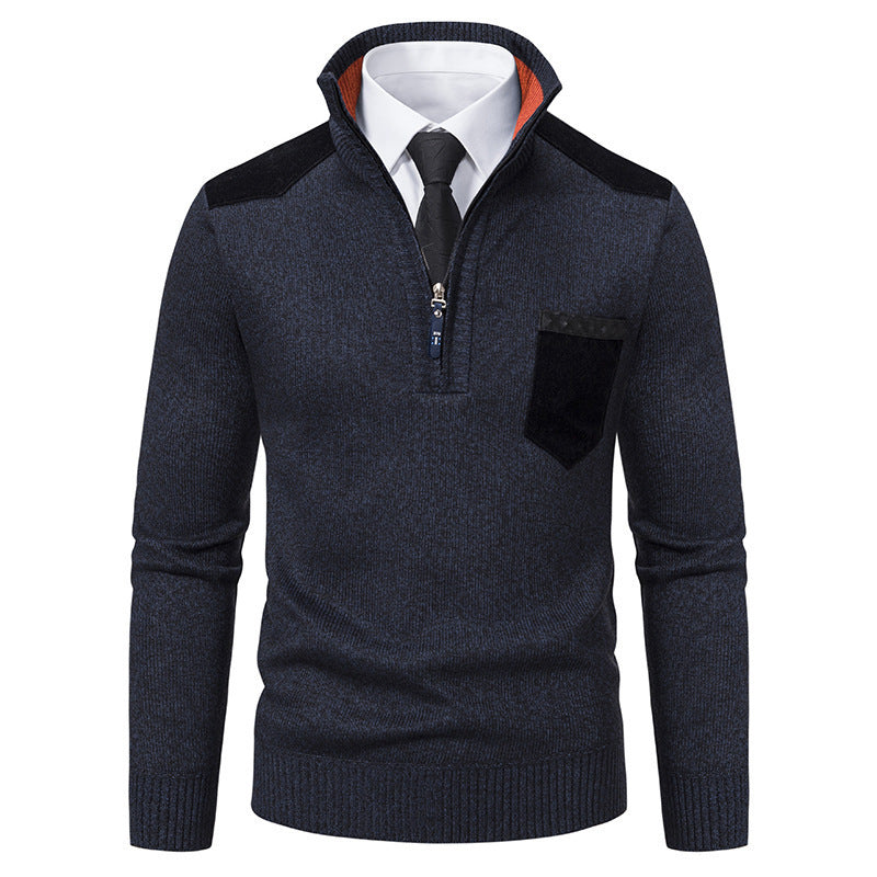 Men's stylish sweater with high collar and zipper Skorter