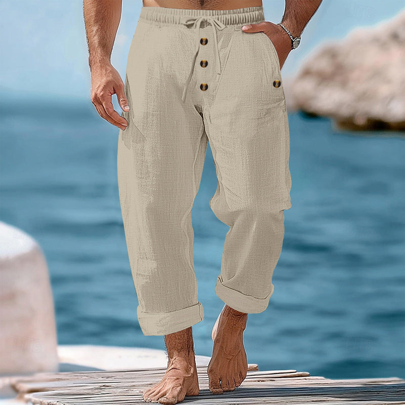 Men's loose beach pants with adjustable drawstring and practical side pockets Skorter