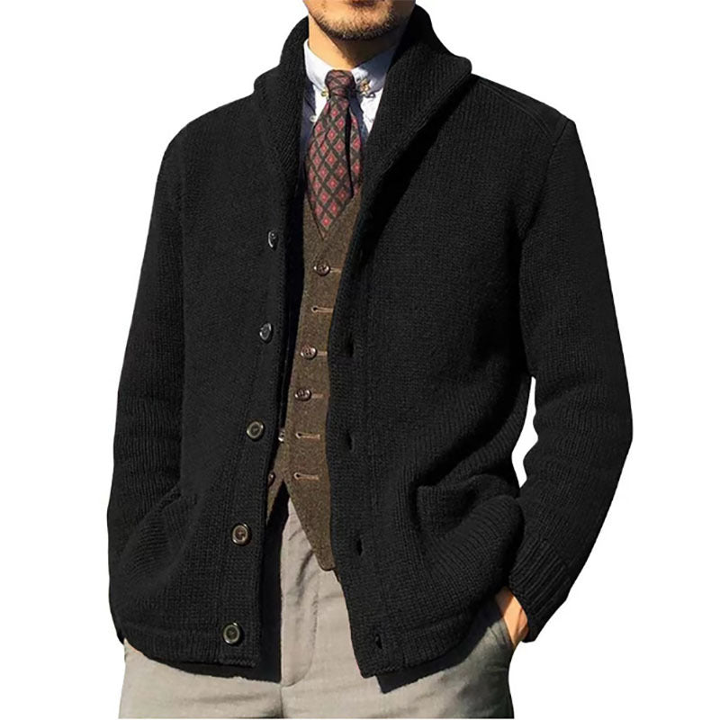 Men's cardigan with stylish collar and button details Skorter