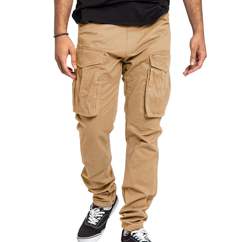 Men's multifunctional cargo pants with elastic waistband and generous pockets Skorter