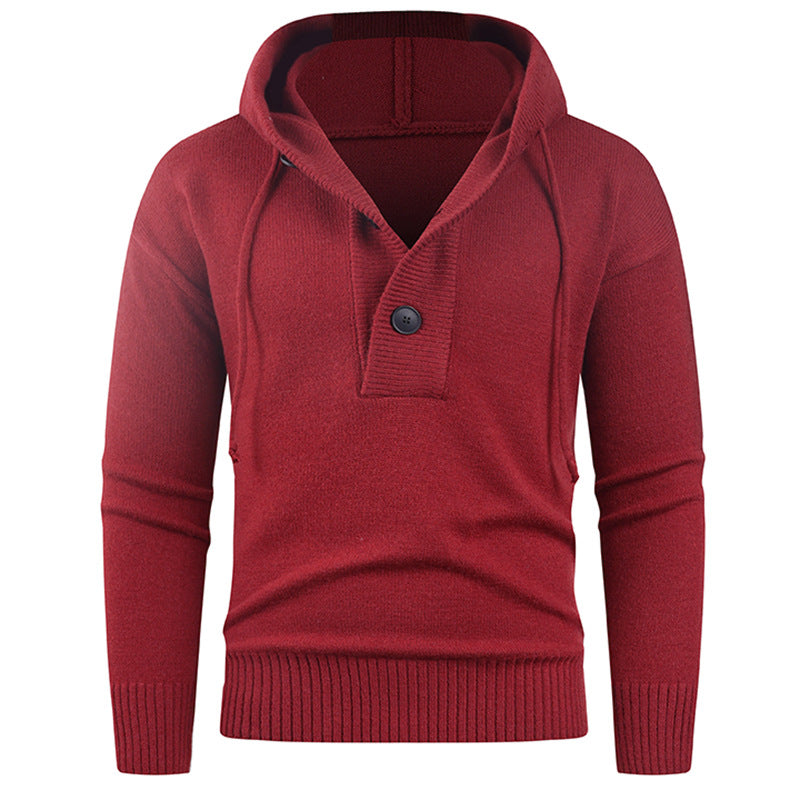 Men's stylish hooded sweatshirt with button detail Skorter