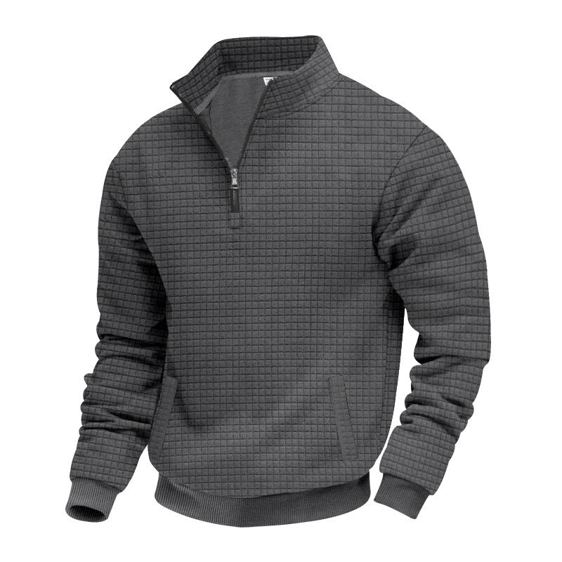Men's sporty sweater with half-high closed collar Skorter
