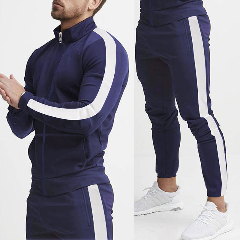 Men's sporty tracksuit with high collar and side zip pockets Skorter