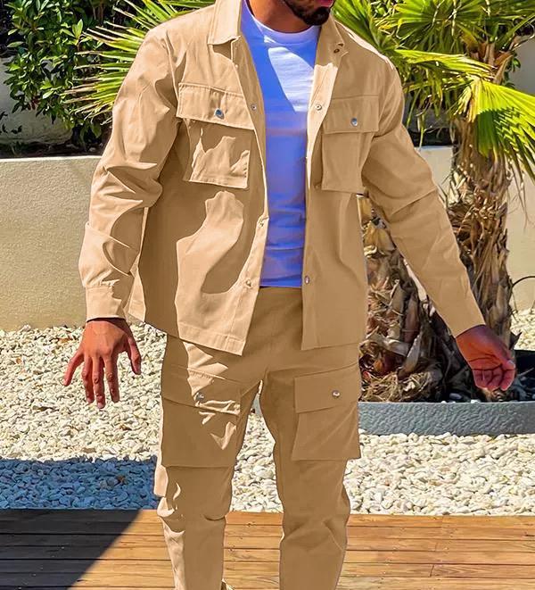 Men's Cargo Pants and Jacket Set Skorter
