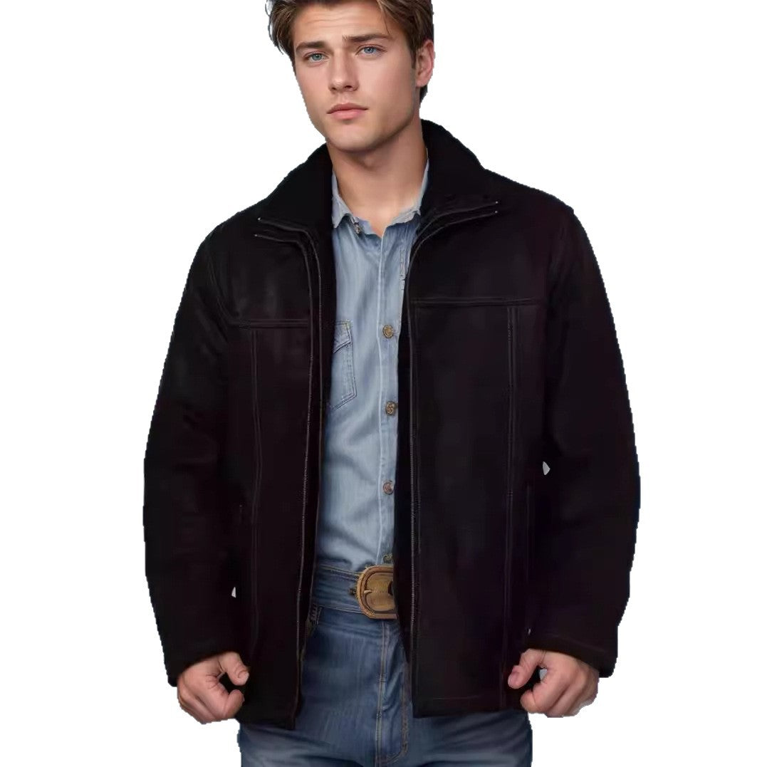 Men's versatile and robust suede jacket with functional pockets Skorter