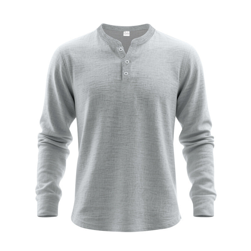 Men's Long Sleeve Shirts in Classic Henley Style Skorter