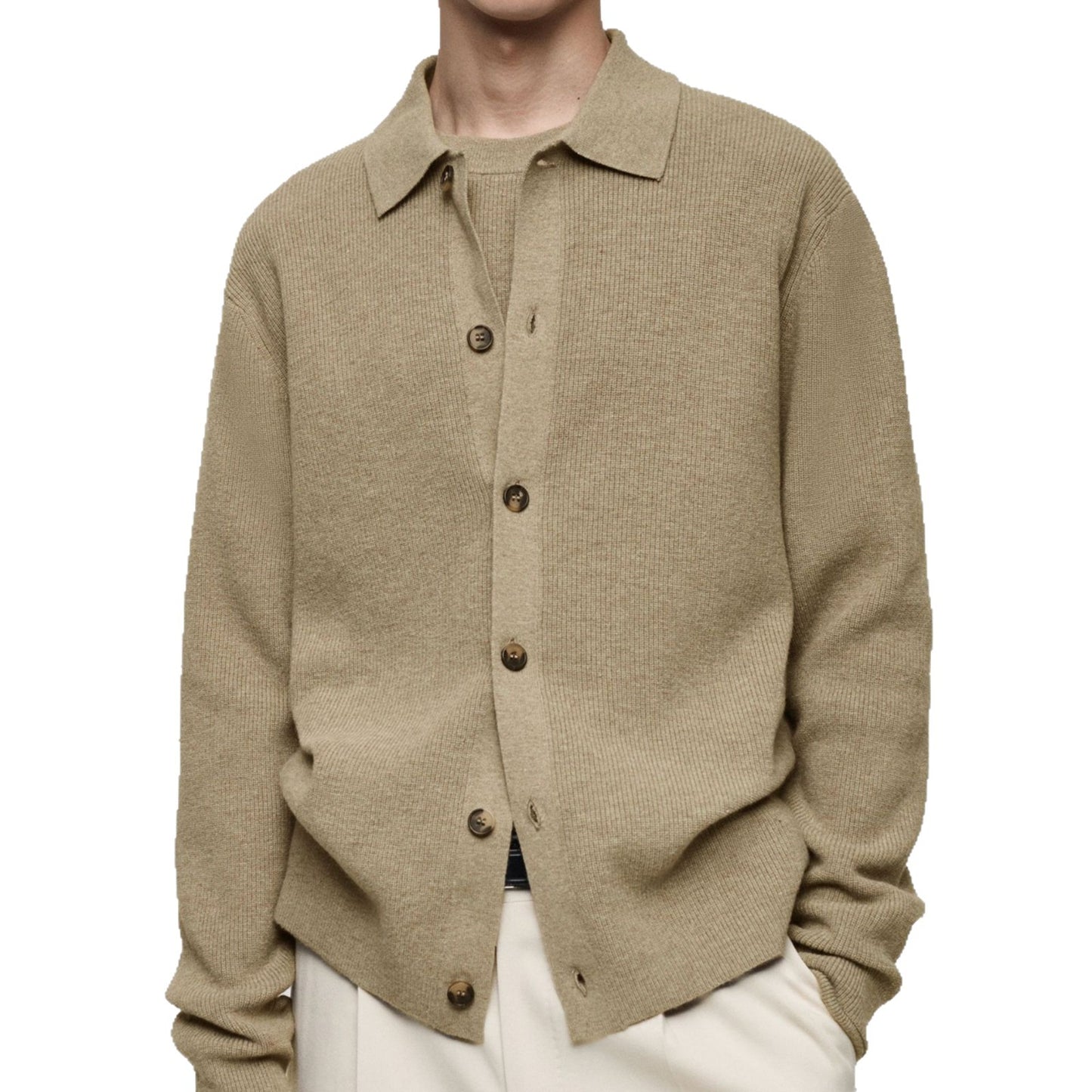 Men's cardigan with modern collar and high-quality buttons Skorter