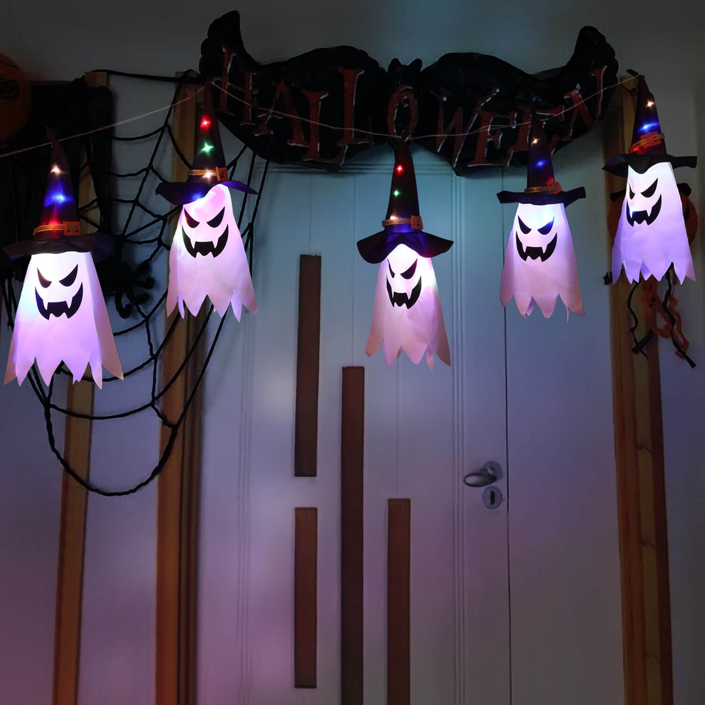 Skorter | Halloween Ghost Wizard Hat Color Light Fabric 1/5 Light Battery USB LED String Lights