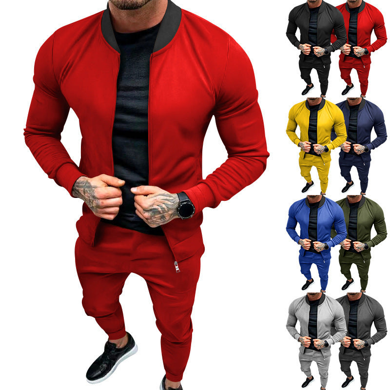 Men's tracksuit with modern stand-up collar and practical zip pockets Skorter