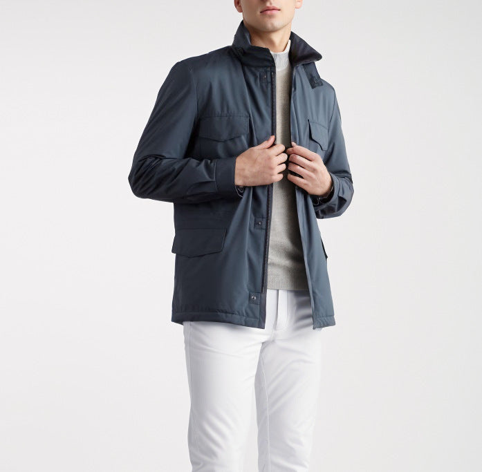 Men's versatile utility jacket with high collar and practical pockets Skorter