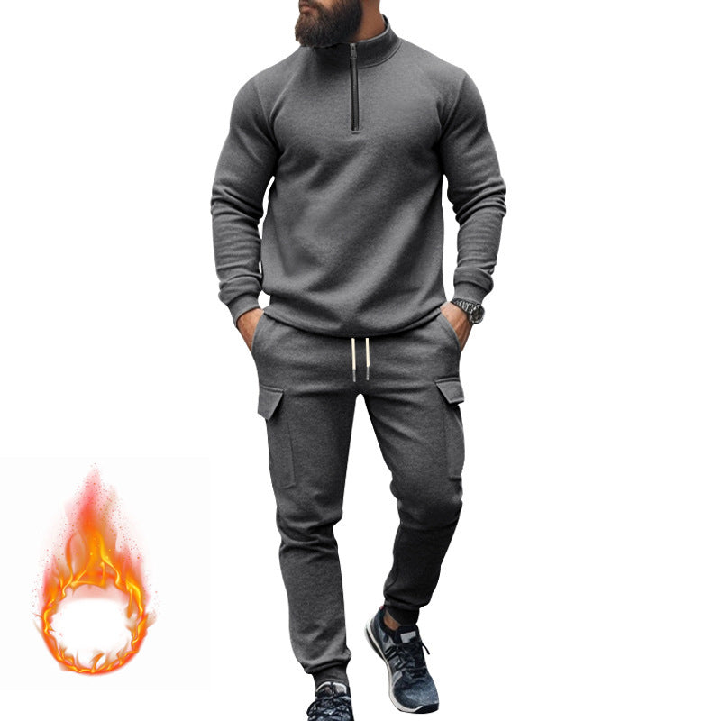 Men's sporty tracksuit with higher collar and practical pockets Skorter