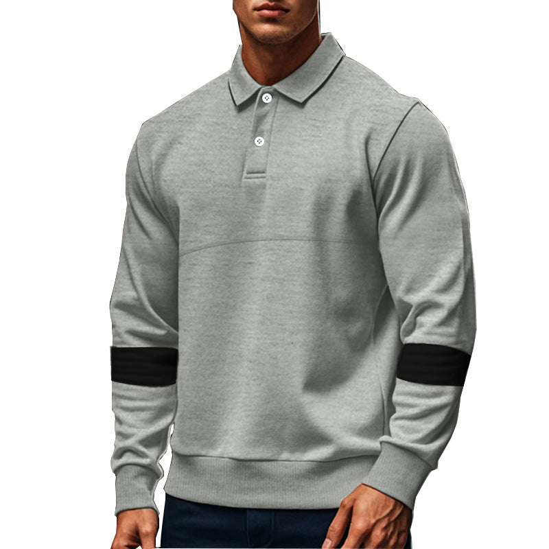 Men's Polo Sweatshirt with modern design and contrasting sleeve accents Skorter