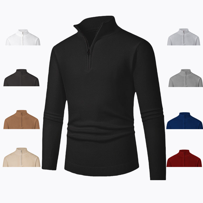 Men's pullover with high collar and zipper Skorter