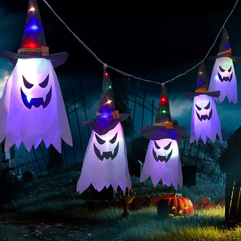 Skorter | Halloween Ghost Wizard Hat Color Light Fabric 1/5 Light Battery USB LED String Lights