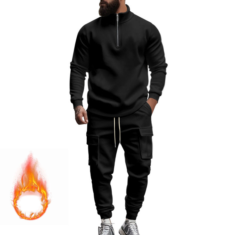 Men's sporty tracksuit with higher collar and practical pockets Skorter