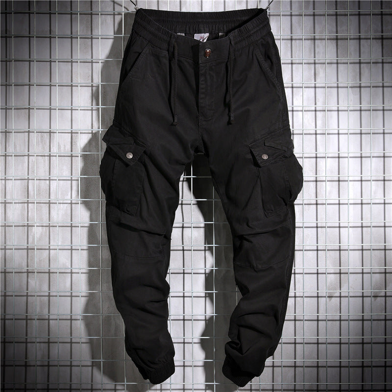 Men's Cargo Pants with Elastic Waistband and Practical Side Pockets Skorter