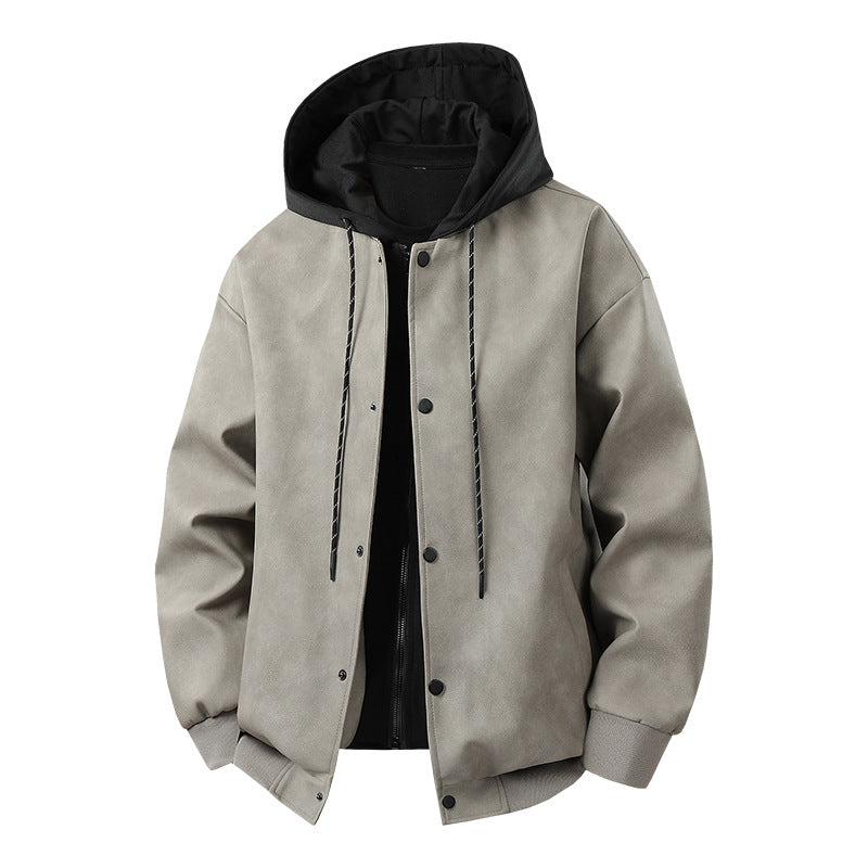 Men's stylish transitional jacket with removable hood and sporty accents Skorter