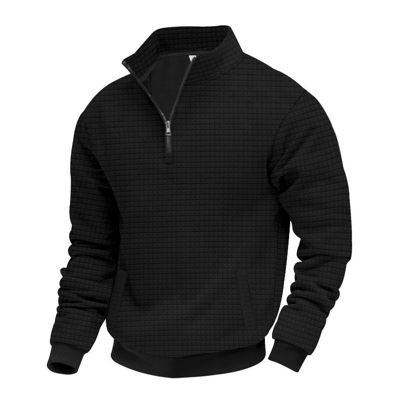 Men's sporty sweater with half-high closed collar Skorter