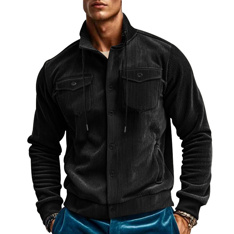Men's stylish cord jacket with adjustable collar and practical chest pockets Skorter