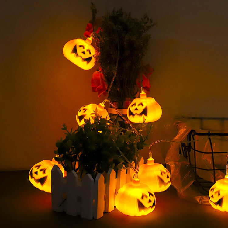 Skorter | Halloween Pumpkin Festive Lamp Artificial 10/20 Lights Plastic Battery USB LED String Lights