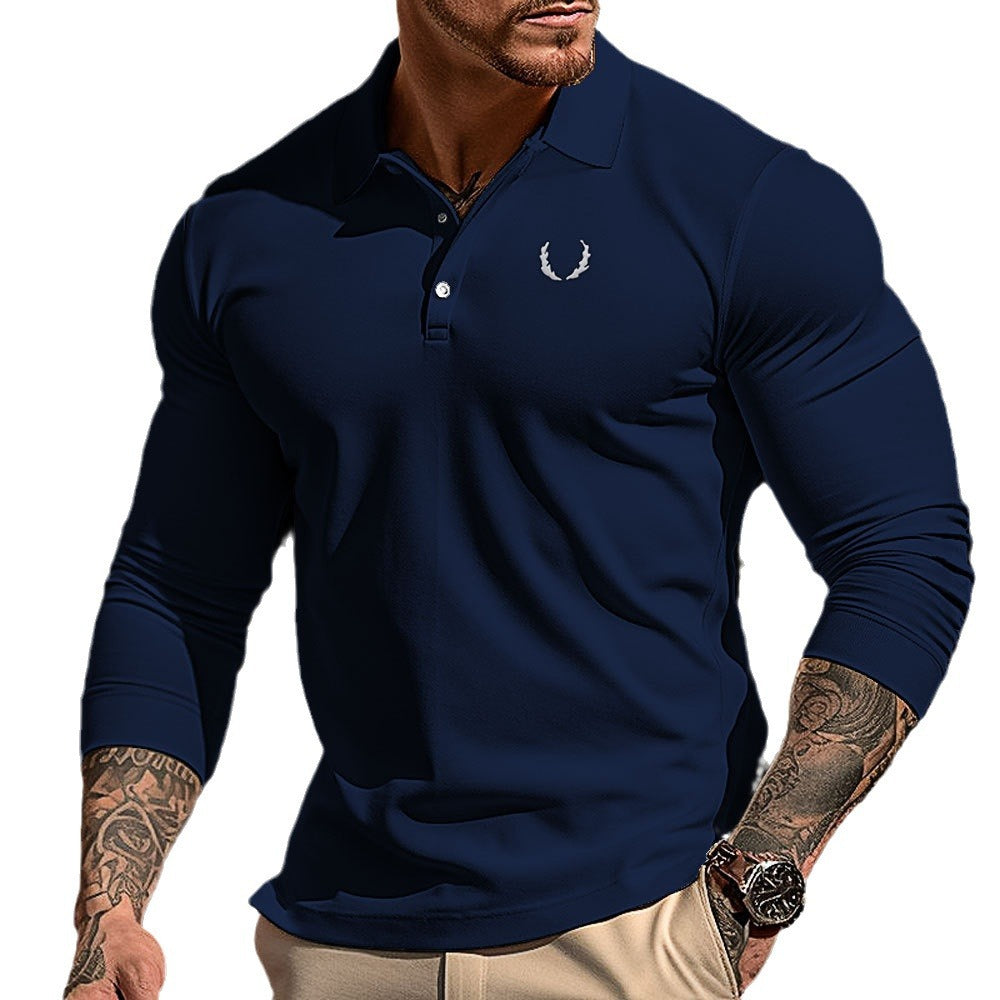 Men's sporty long sleeve polo shirt with breathable material and elegant collar Skorter