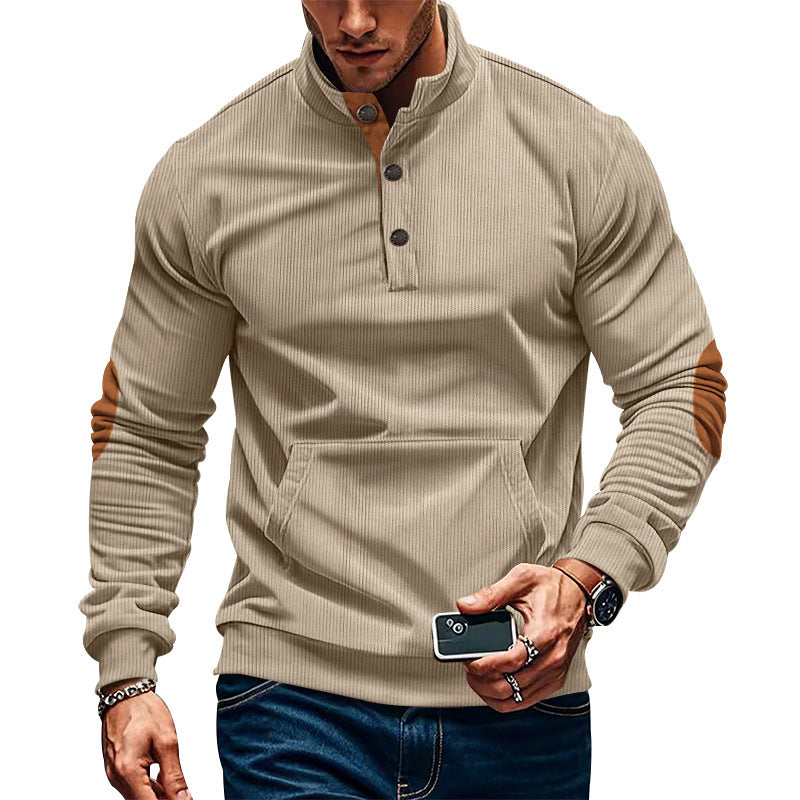 Men's sporty sweater with practical button closure and comfortable fit Skorter
