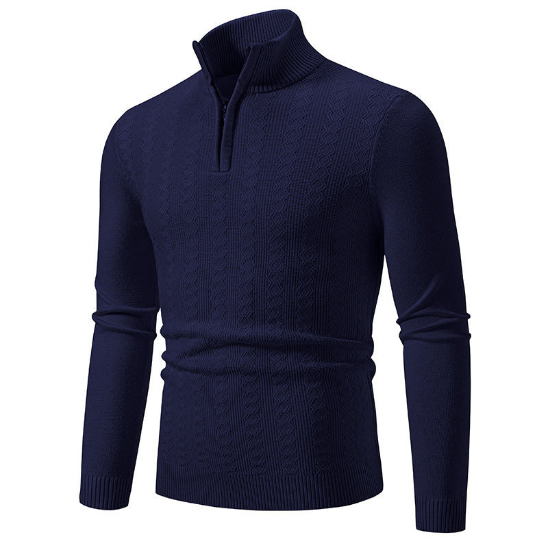 Men's sweater with stand-up collar and zipper Skorter
