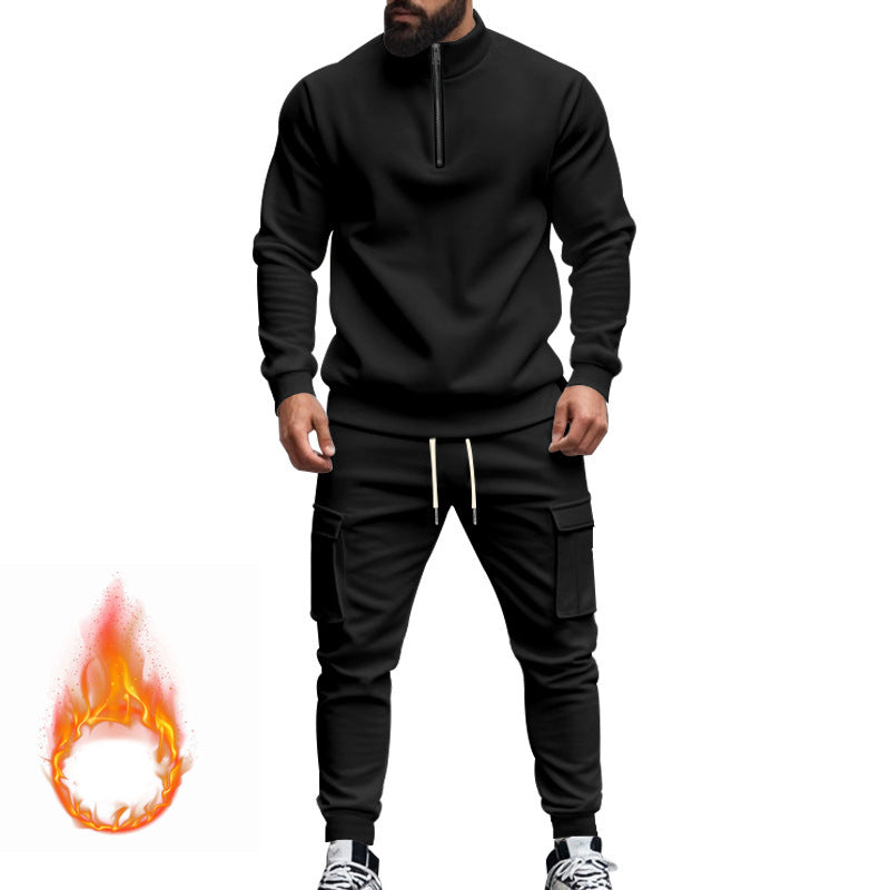 Men's sporty tracksuit with higher collar and practical pockets Skorter