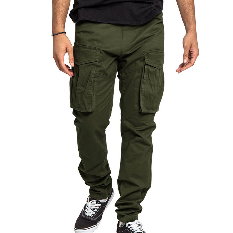 Men's multifunctional cargo pants with elastic waistband and generous pockets Skorter