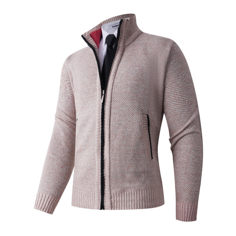 Men's stylish cardigan with high collar and practical pockets Skorter