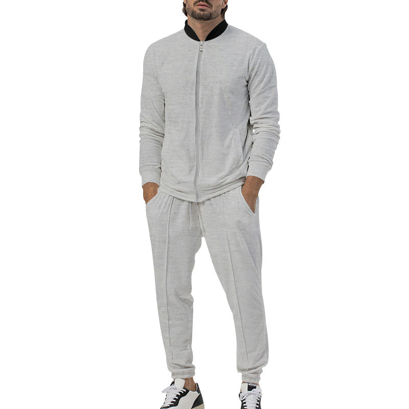 Men's sporty leisure set with full zip and elastic cuffs Skorter
