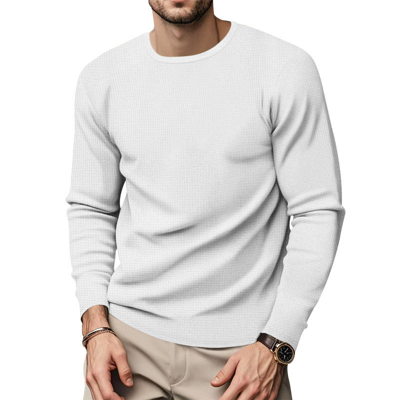 Men's round neck pullover with textured design and fashionable cut Skorter