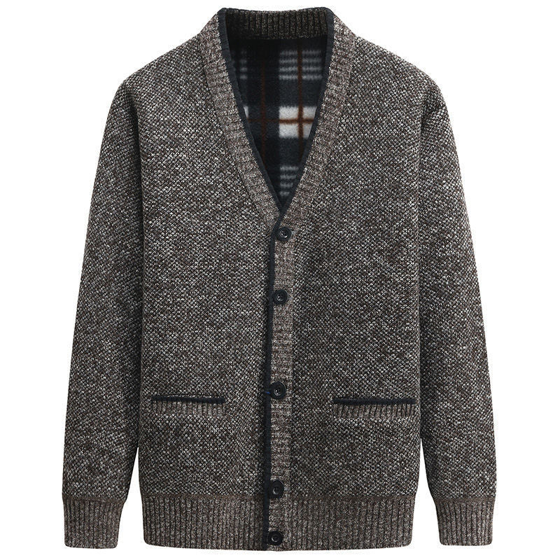 Men's cardigan with V-neck and high-quality details Skorter