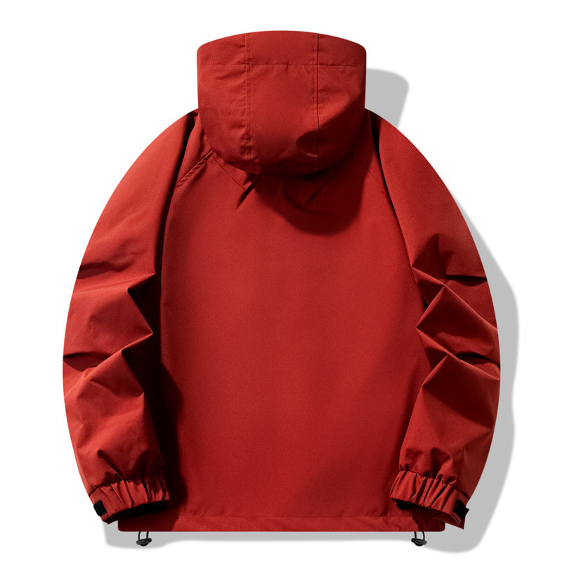 Men's technical outdoor jacket with water-repellent material and adjustable hood design Skorter