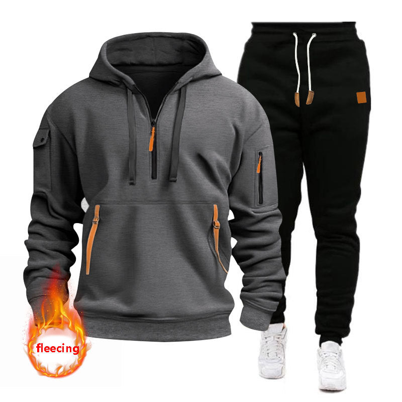 Men's Sports Hoodie Set with Functional Pockets and Breathable Properties Skorter