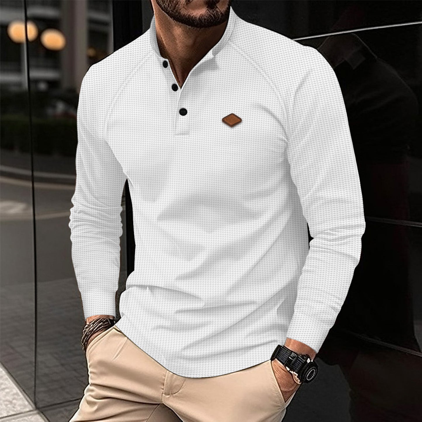 Men's long sleeve shirt with fashionable design and practical details Skorter