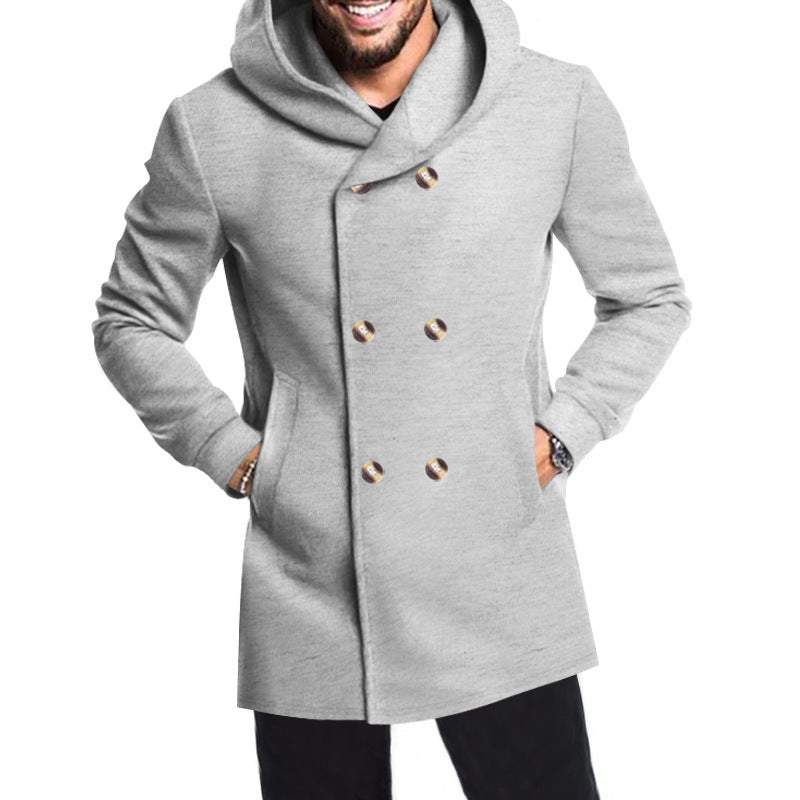 Men's Stylish Double-Breasted Jacket with Hood Skorter