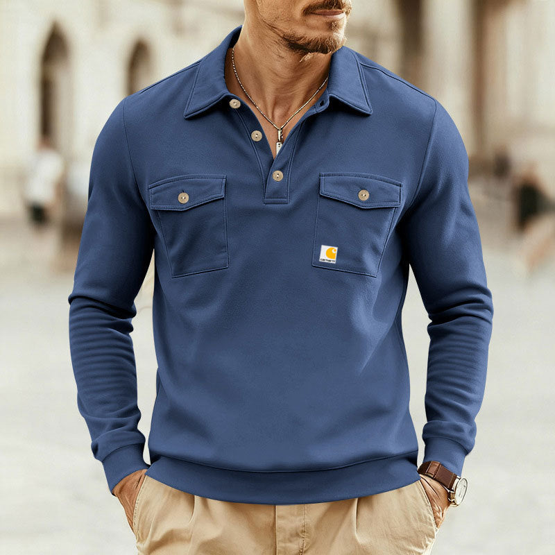 Men's polo shirt with casual collar and practical breast pockets Skorter