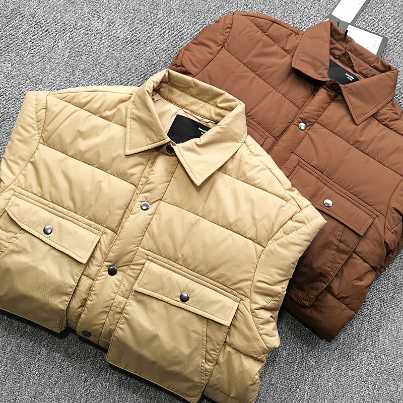 Men's quilted overshirt jacket with practical flap pockets and sturdy collar Skorter