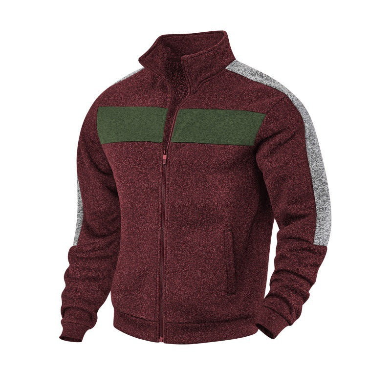 Men's sporty fleece jacket with high collar and reflective accents Skorter