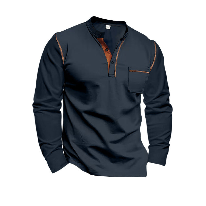 Men's long-sleeve shirt with structured collar and stylish pocket design Skorter
