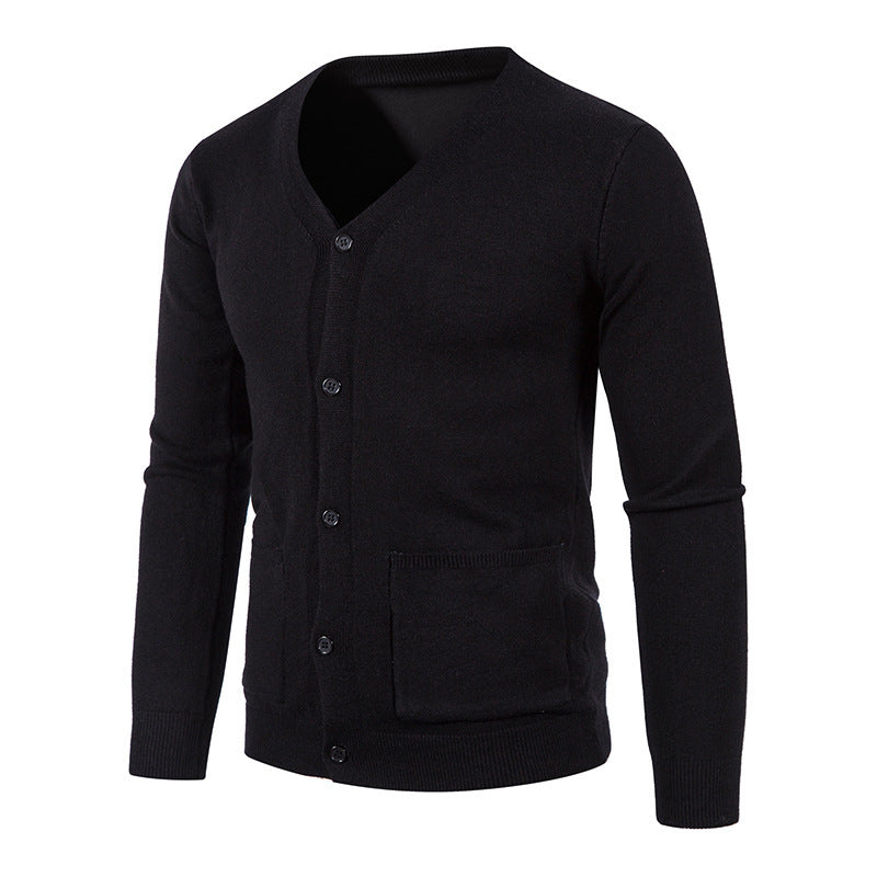Men's stylish cardigan with V-neck and practical pockets Skorter