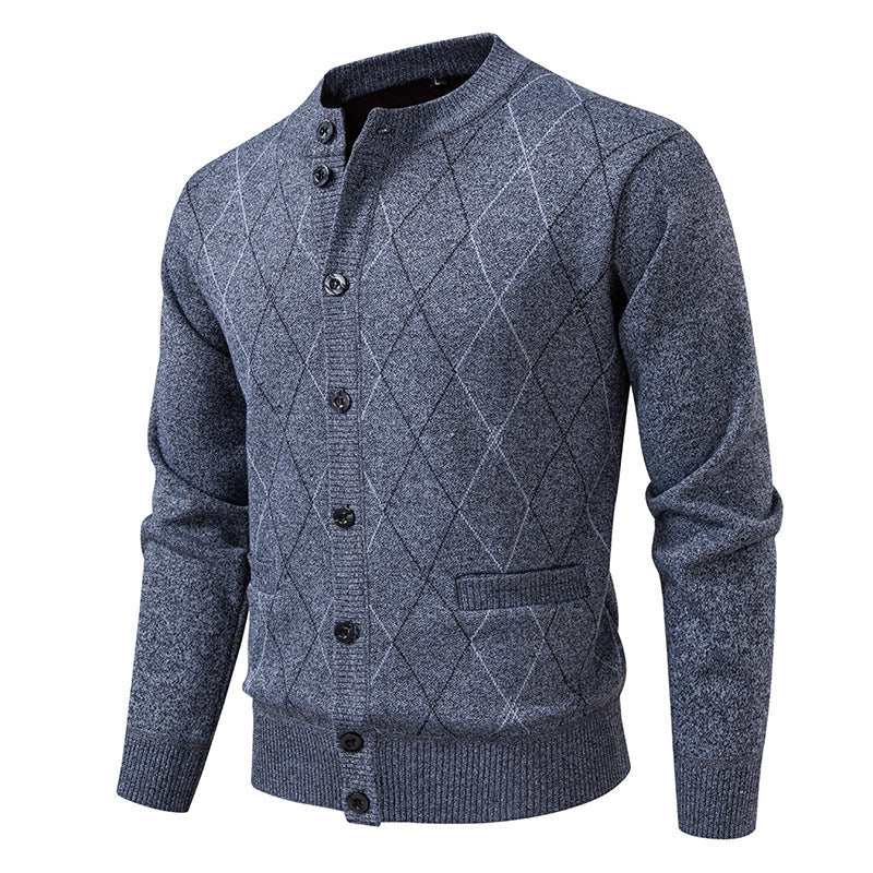 Men's cardigan with modern diamond pattern Skorter