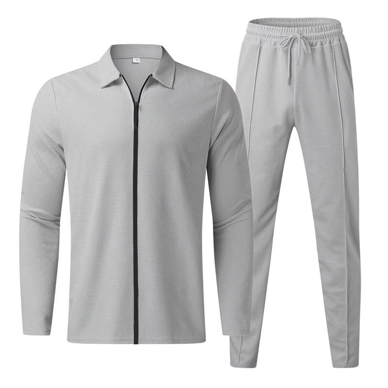 Men's tracksuit with modern zipper and elastic waistband Skorter