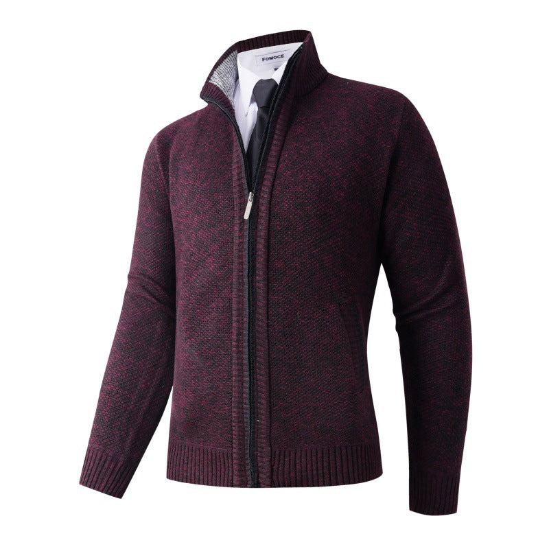 Men's stylish cardigan with high collar and practical pockets Skorter