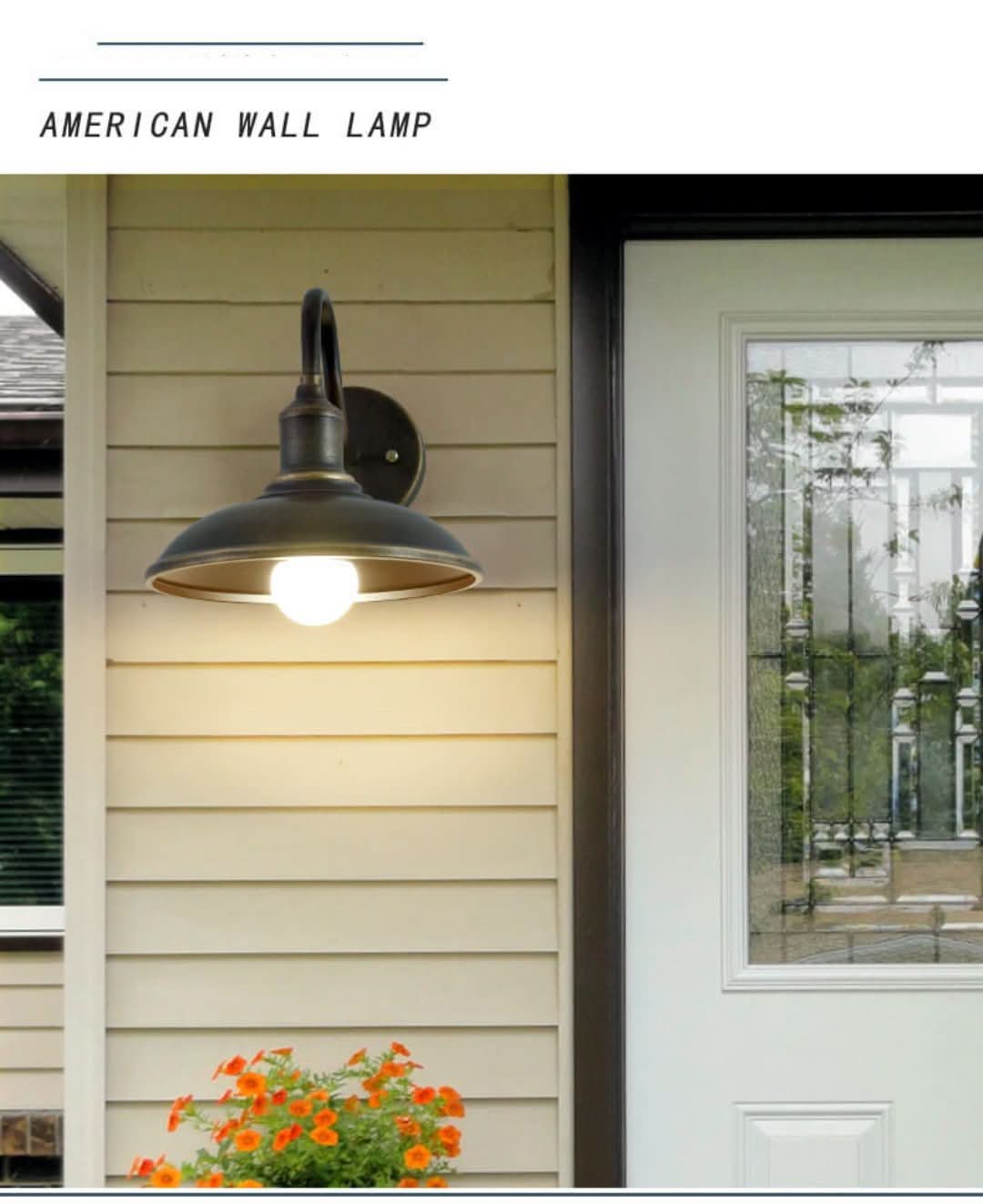 Skorter | Eisenglow - Retro Outdoor Wall Lamp With 1 Iron Light Dome