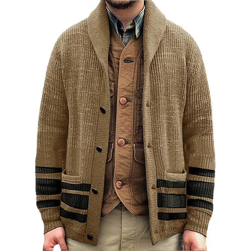 Men's cardigan with modern waffle pattern and practical pockets Skorter
