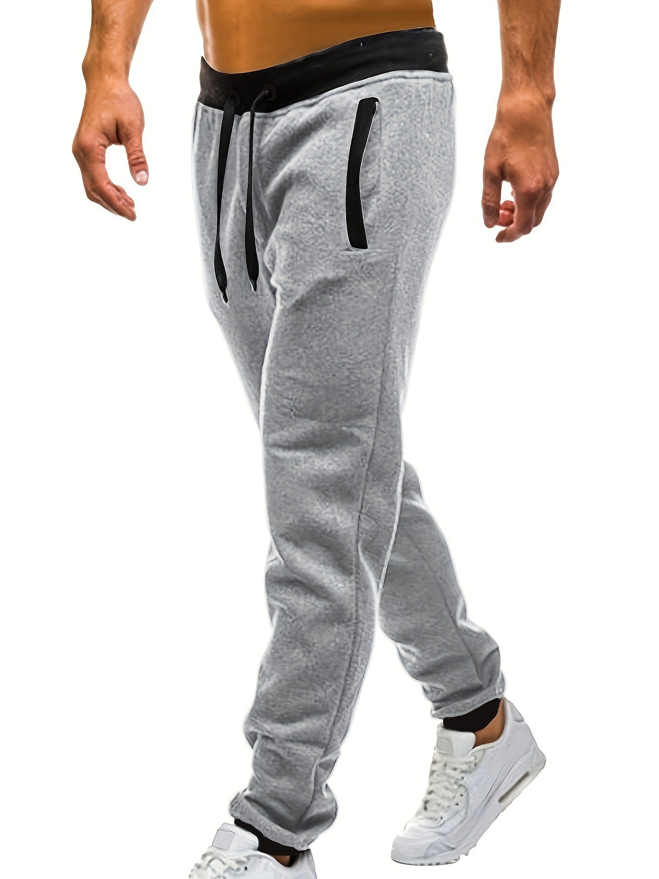 Men's sporty jogging pants with incorporated side pockets and adjustable drawstring Skorter