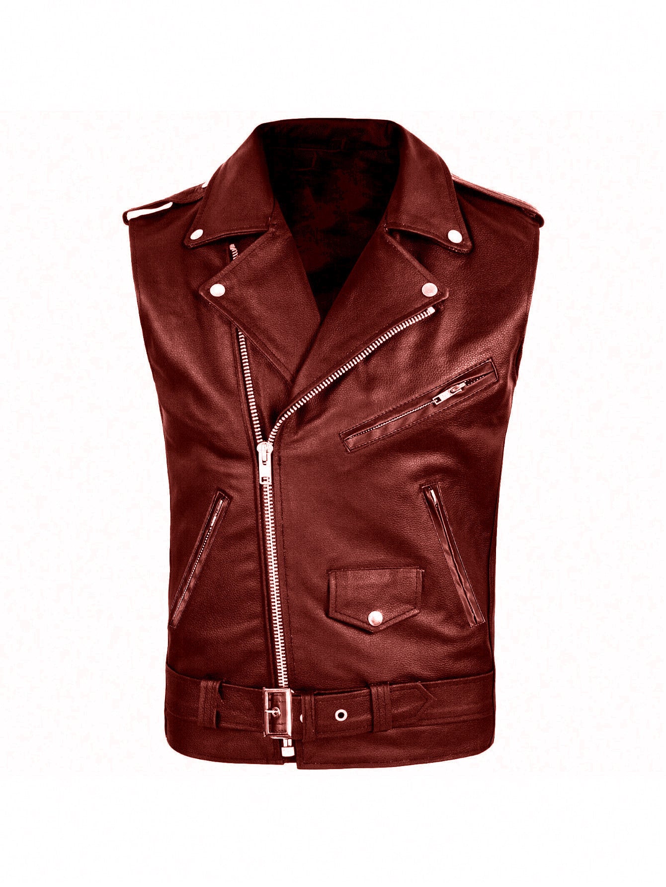 Men's stylish sleeveless biker jacket made of high-quality leather Skorter