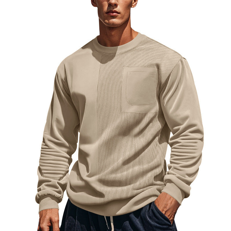 Men's stylish sweatshirt with innovative texture and practical chest pocket Skorter